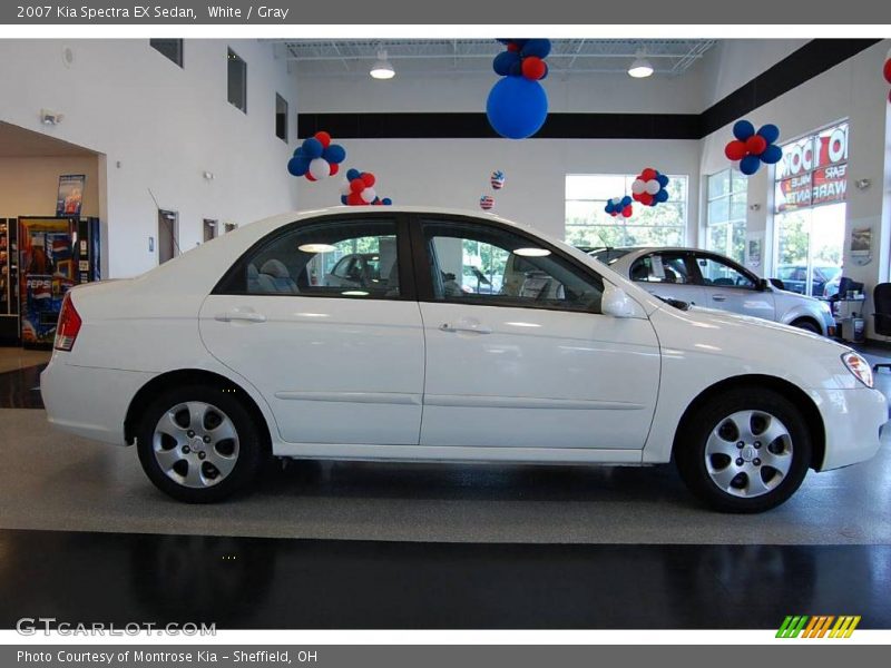 White / Gray 2007 Kia Spectra EX Sedan