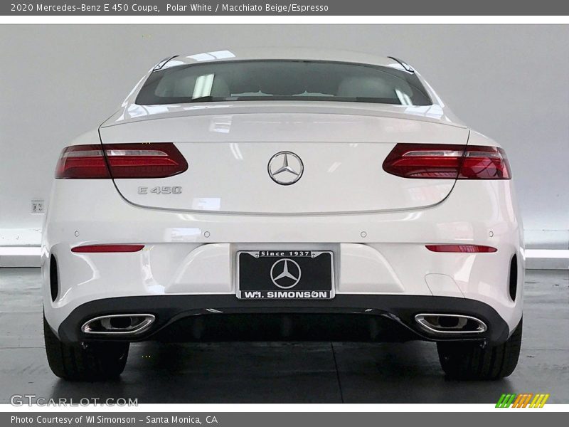 Polar White / Macchiato Beige/Espresso 2020 Mercedes-Benz E 450 Coupe