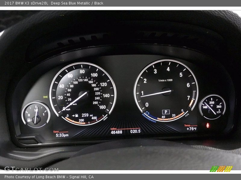 Deep Sea Blue Metallic / Black 2017 BMW X3 sDrive28i