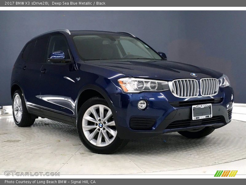 Deep Sea Blue Metallic / Black 2017 BMW X3 sDrive28i