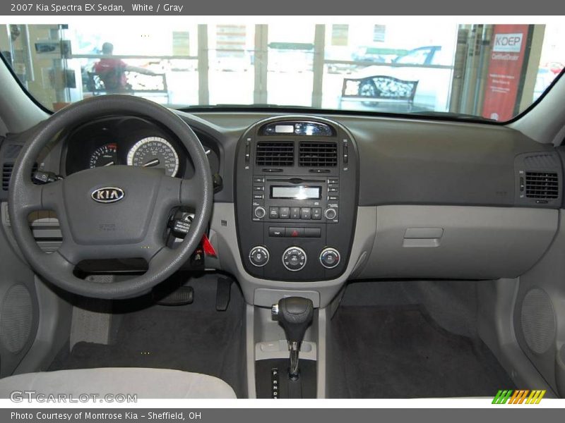 White / Gray 2007 Kia Spectra EX Sedan