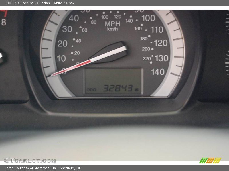 White / Gray 2007 Kia Spectra EX Sedan