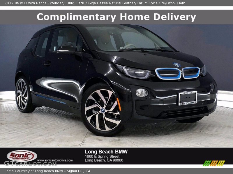 Fluid Black / Giga Cassia Natural Leather/Carum Spice Grey Wool Cloth 2017 BMW i3 with Range Extender