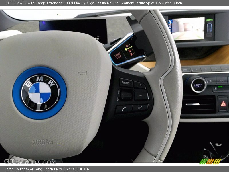 Fluid Black / Giga Cassia Natural Leather/Carum Spice Grey Wool Cloth 2017 BMW i3 with Range Extender