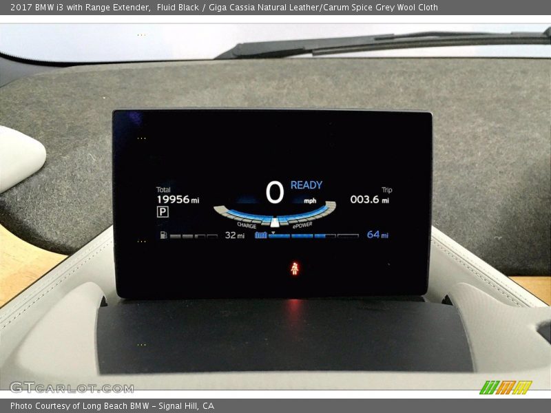 Fluid Black / Giga Cassia Natural Leather/Carum Spice Grey Wool Cloth 2017 BMW i3 with Range Extender