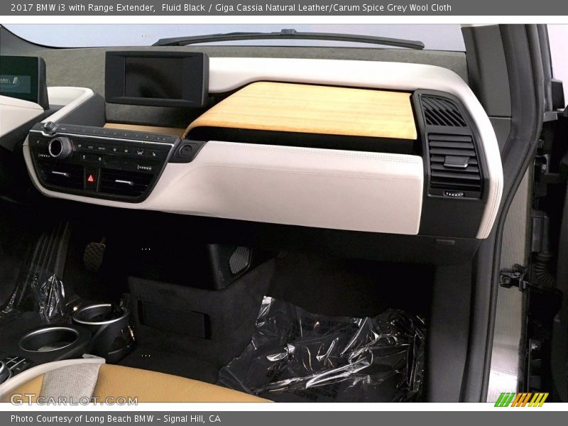 Fluid Black / Giga Cassia Natural Leather/Carum Spice Grey Wool Cloth 2017 BMW i3 with Range Extender