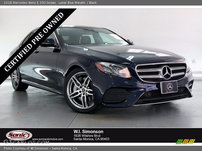 Lunar Blue Metallic / Black 2018 Mercedes-Benz E 300 Sedan
