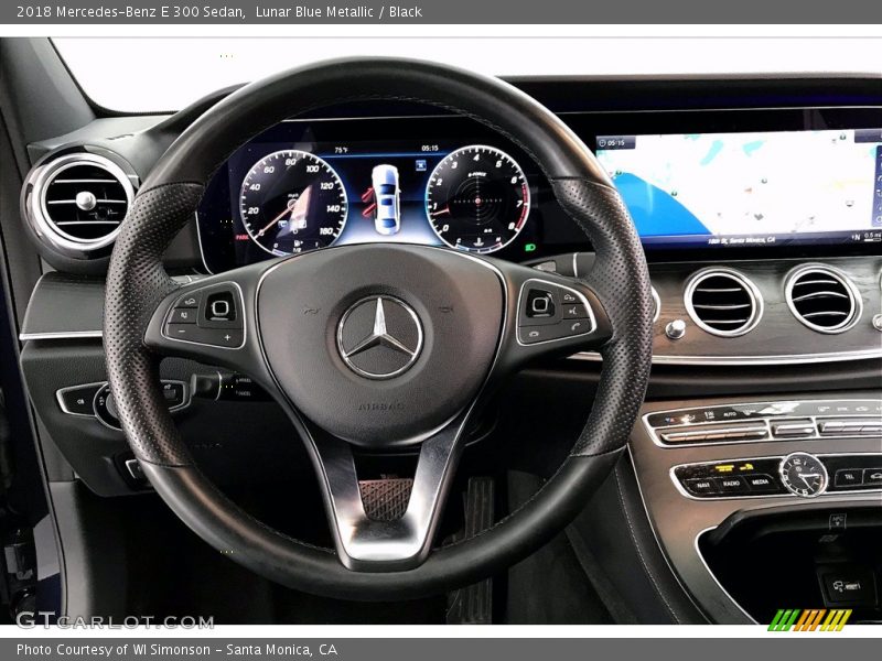 Lunar Blue Metallic / Black 2018 Mercedes-Benz E 300 Sedan