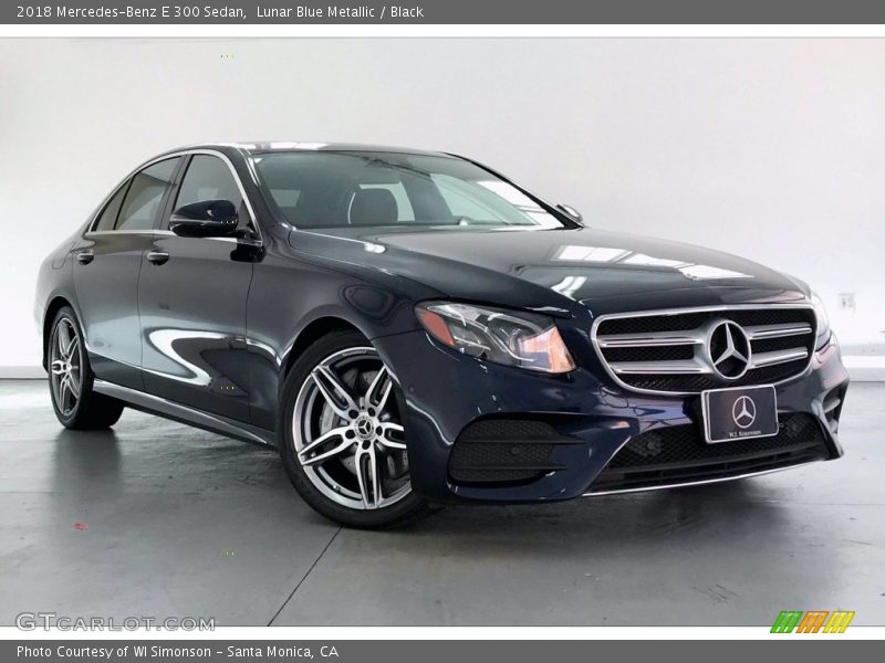 Lunar Blue Metallic / Black 2018 Mercedes-Benz E 300 Sedan