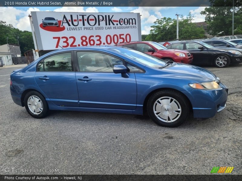 Atomic Blue Metallic / Beige 2010 Honda Civic Hybrid Sedan