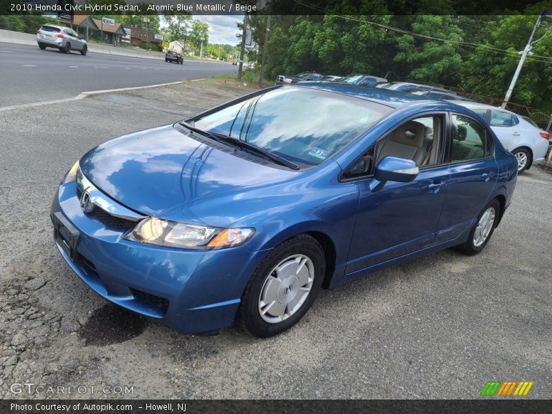 Atomic Blue Metallic / Beige 2010 Honda Civic Hybrid Sedan