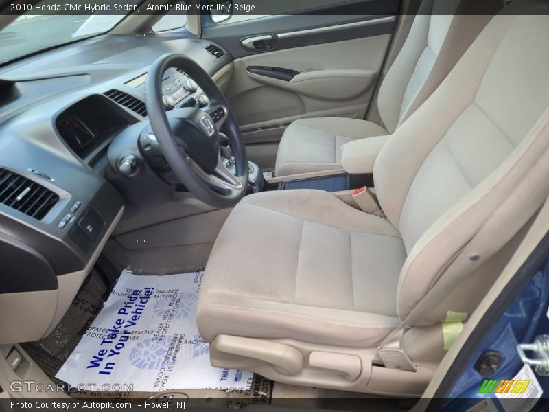 Atomic Blue Metallic / Beige 2010 Honda Civic Hybrid Sedan