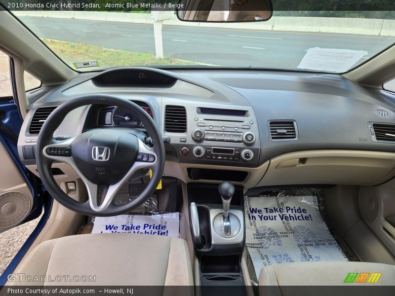 Atomic Blue Metallic / Beige 2010 Honda Civic Hybrid Sedan