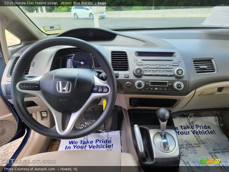 Atomic Blue Metallic / Beige 2010 Honda Civic Hybrid Sedan