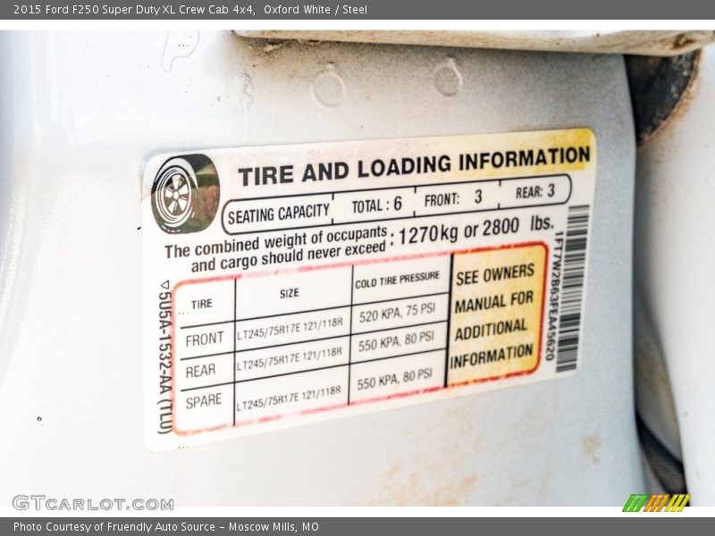 Oxford White / Steel 2015 Ford F250 Super Duty XL Crew Cab 4x4