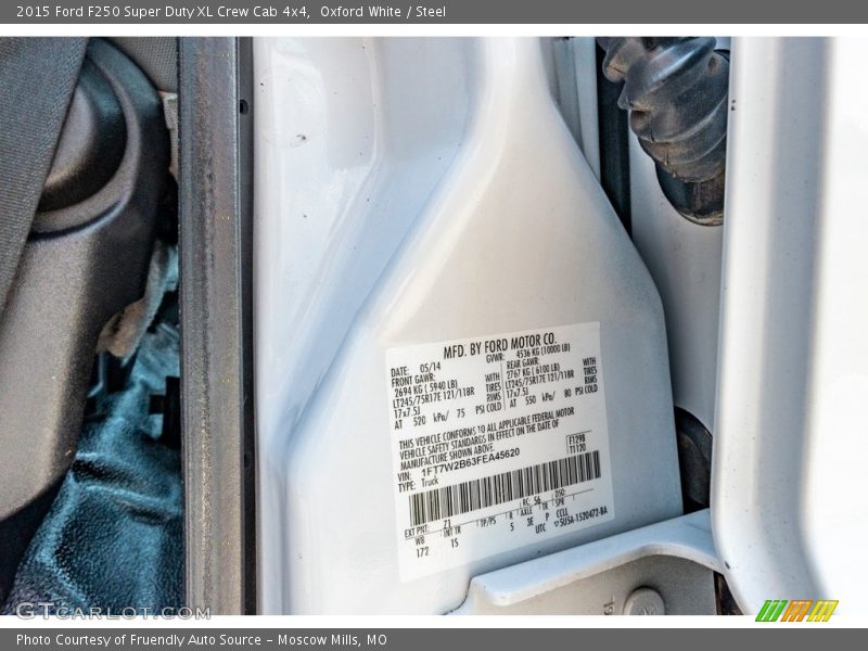 Oxford White / Steel 2015 Ford F250 Super Duty XL Crew Cab 4x4
