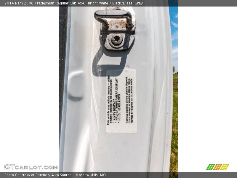 Bright White / Black/Diesel Gray 2014 Ram 2500 Tradesman Regular Cab 4x4