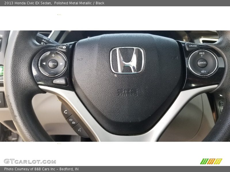 Polished Metal Metallic / Black 2013 Honda Civic EX Sedan
