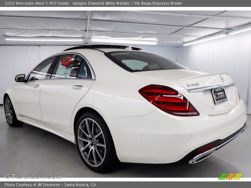 designo Diamond White Metallic / Silk Beige/Espresso Brown 2020 Mercedes-Benz S 450 Sedan