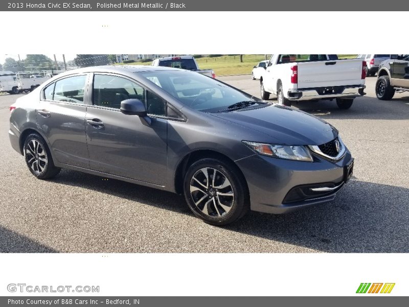Polished Metal Metallic / Black 2013 Honda Civic EX Sedan