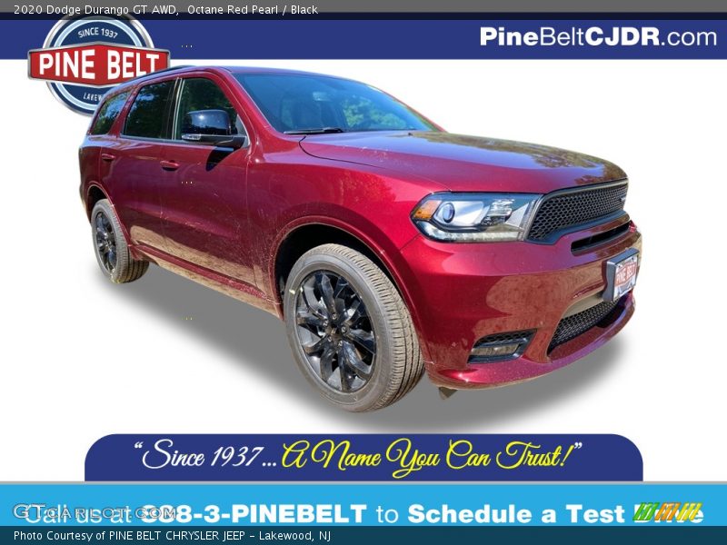 Octane Red Pearl / Black 2020 Dodge Durango GT AWD