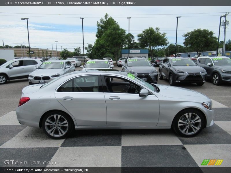 Diamond Silver Metallic / Silk Beige/Black 2018 Mercedes-Benz C 300 Sedan