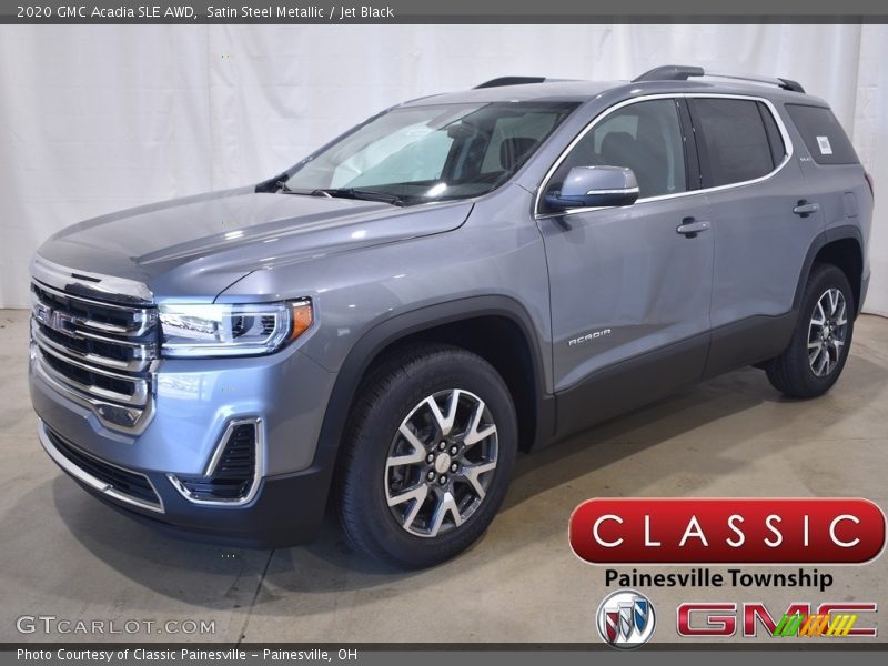 Satin Steel Metallic / Jet Black 2020 GMC Acadia SLE AWD