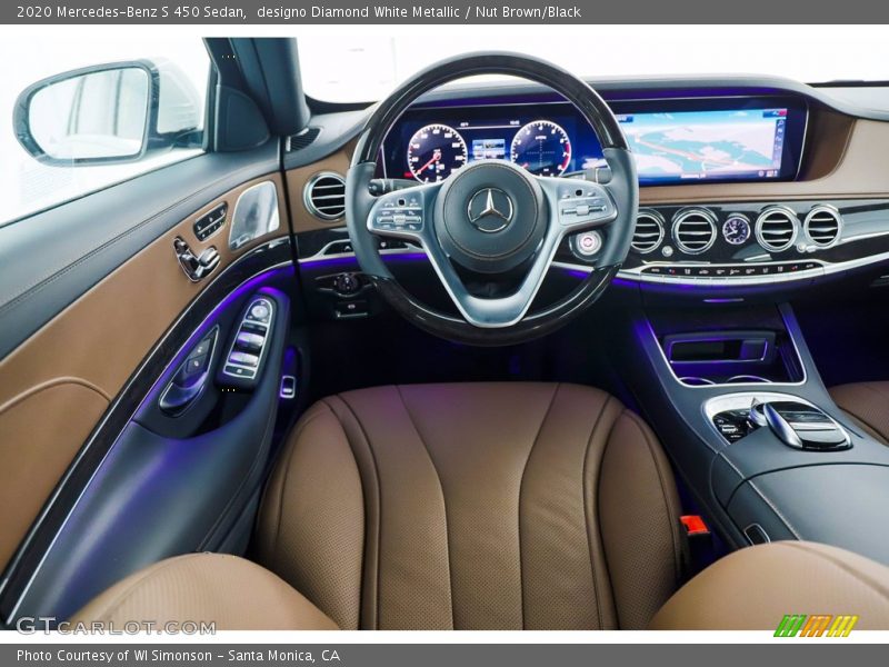 designo Diamond White Metallic / Nut Brown/Black 2020 Mercedes-Benz S 450 Sedan