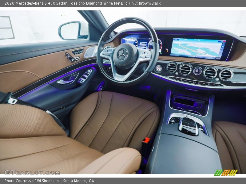designo Diamond White Metallic / Nut Brown/Black 2020 Mercedes-Benz S 450 Sedan