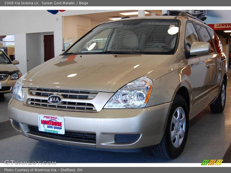 Sunset Gold Metallic / Beige 2008 Kia Sedona LX