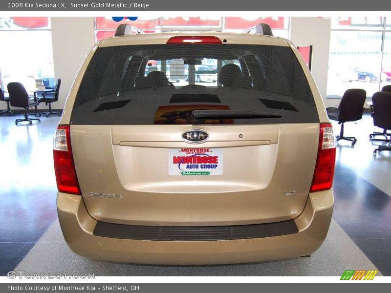Sunset Gold Metallic / Beige 2008 Kia Sedona LX