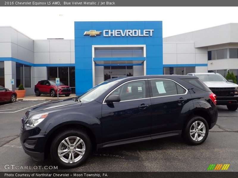 Blue Velvet Metallic / Jet Black 2016 Chevrolet Equinox LS AWD