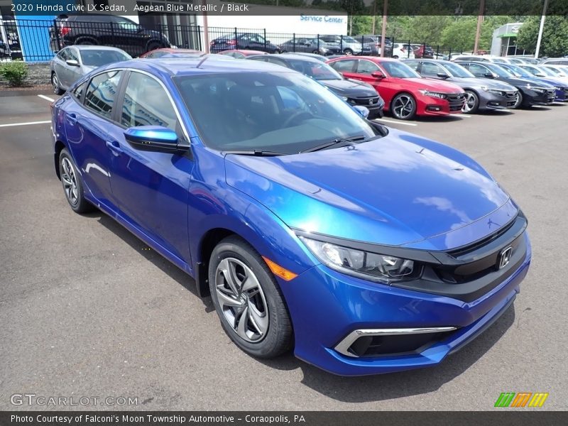 Aegean Blue Metallic / Black 2020 Honda Civic LX Sedan