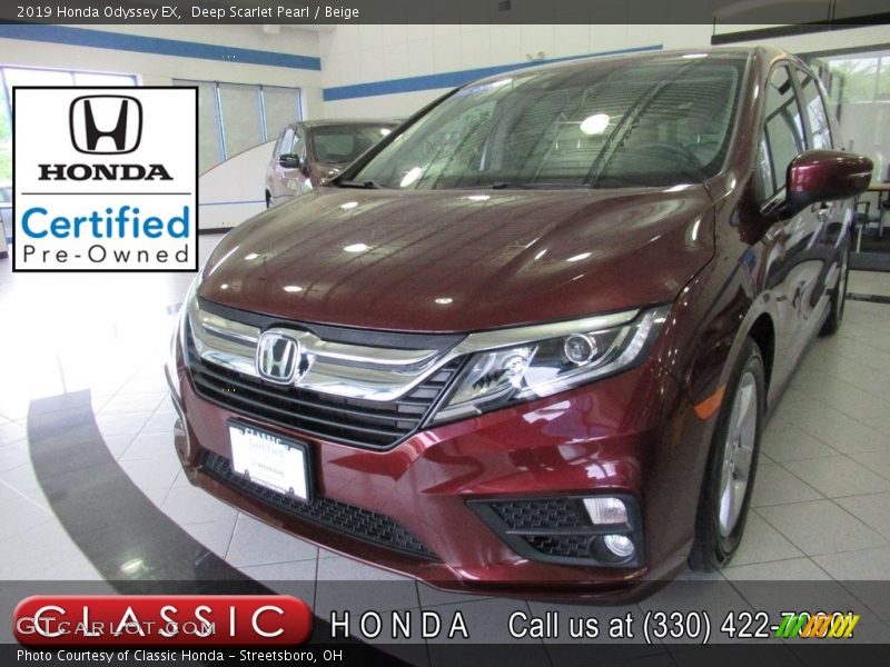Deep Scarlet Pearl / Beige 2019 Honda Odyssey EX