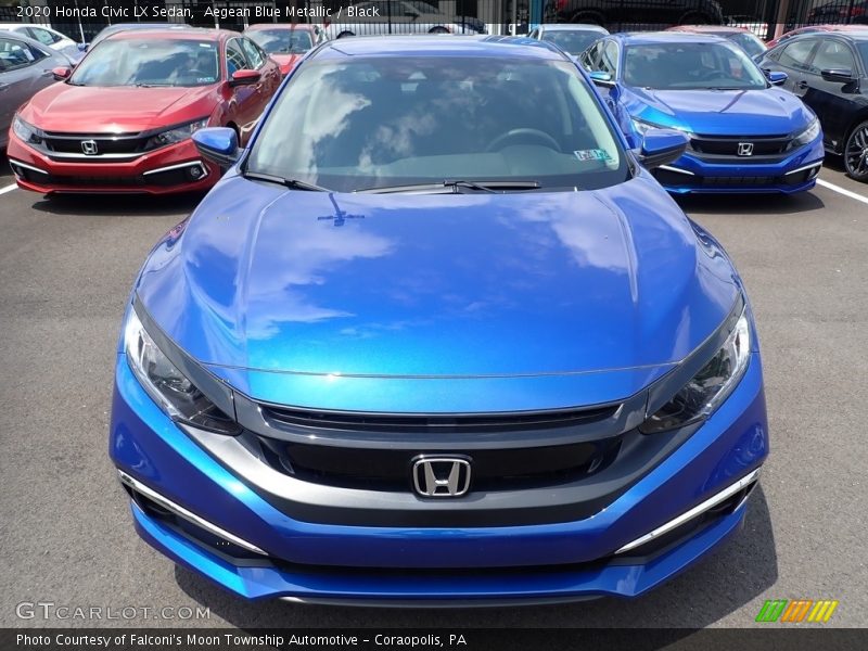 Aegean Blue Metallic / Black 2020 Honda Civic LX Sedan