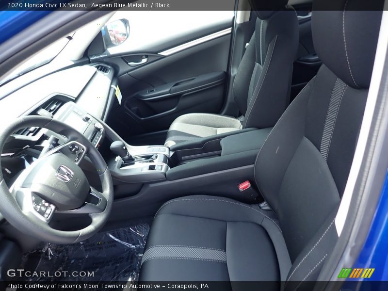 Aegean Blue Metallic / Black 2020 Honda Civic LX Sedan