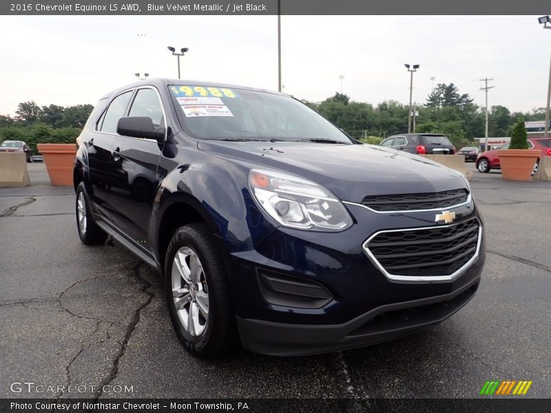 Blue Velvet Metallic / Jet Black 2016 Chevrolet Equinox LS AWD