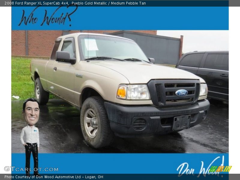 Pueblo Gold Metallic / Medium Pebble Tan 2008 Ford Ranger XL SuperCab 4x4