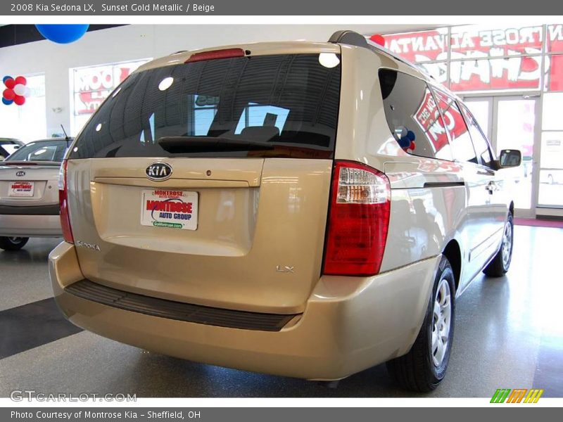 Sunset Gold Metallic / Beige 2008 Kia Sedona LX
