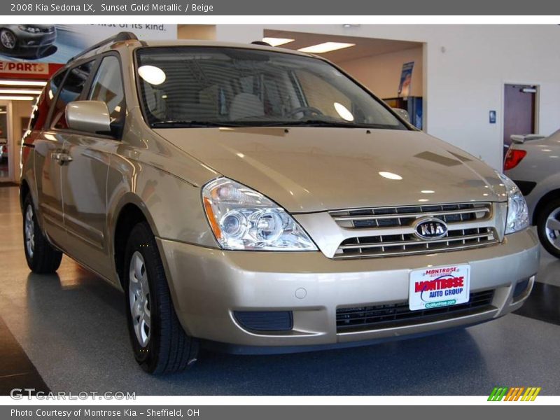 Sunset Gold Metallic / Beige 2008 Kia Sedona LX