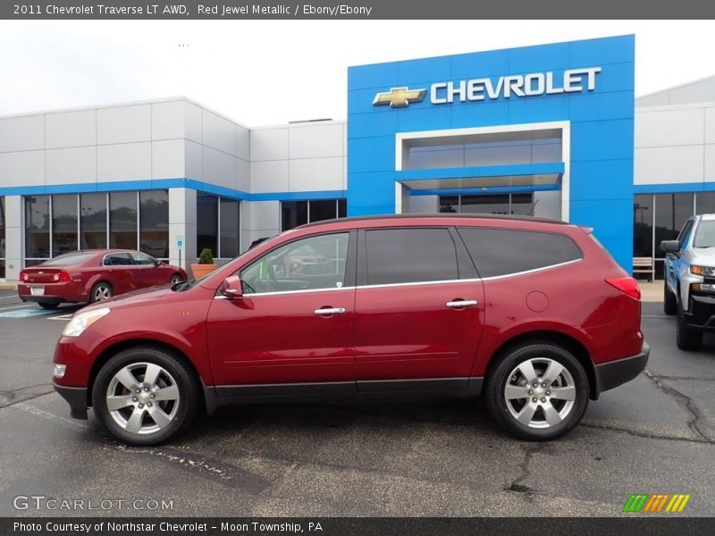 Red Jewel Metallic / Ebony/Ebony 2011 Chevrolet Traverse LT AWD