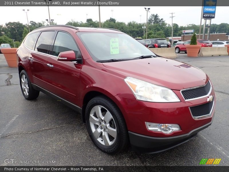 Red Jewel Metallic / Ebony/Ebony 2011 Chevrolet Traverse LT AWD