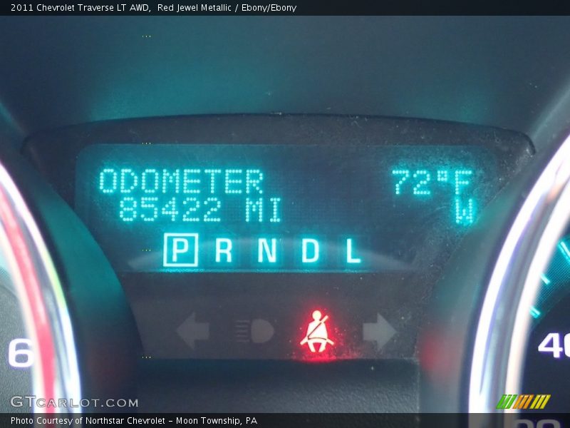 Red Jewel Metallic / Ebony/Ebony 2011 Chevrolet Traverse LT AWD