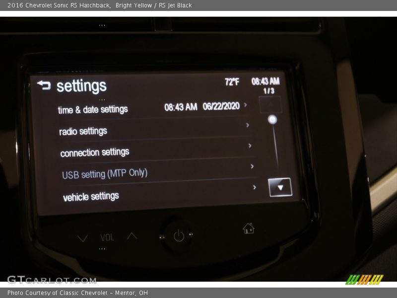 Bright Yellow / RS Jet Black 2016 Chevrolet Sonic RS Hatchback