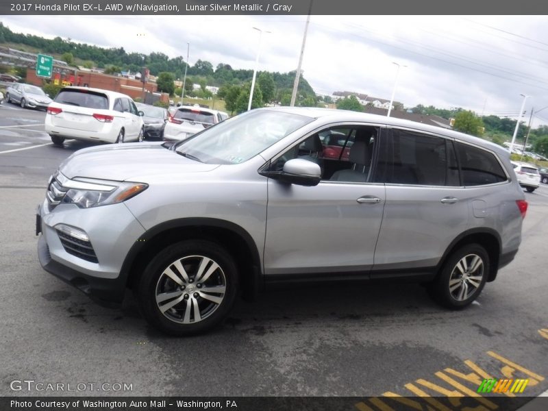 Lunar Silver Metallic / Gray 2017 Honda Pilot EX-L AWD w/Navigation