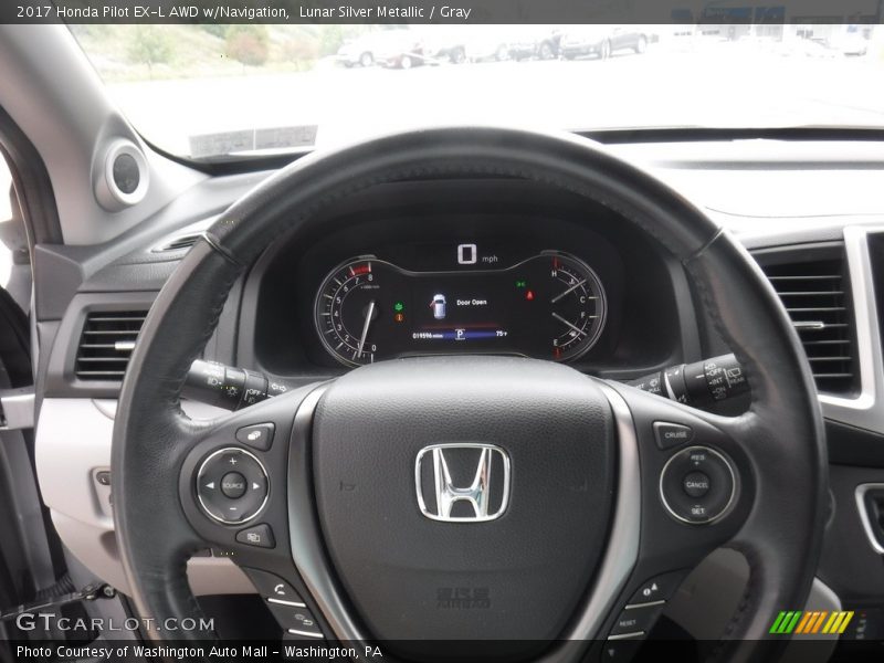 Lunar Silver Metallic / Gray 2017 Honda Pilot EX-L AWD w/Navigation