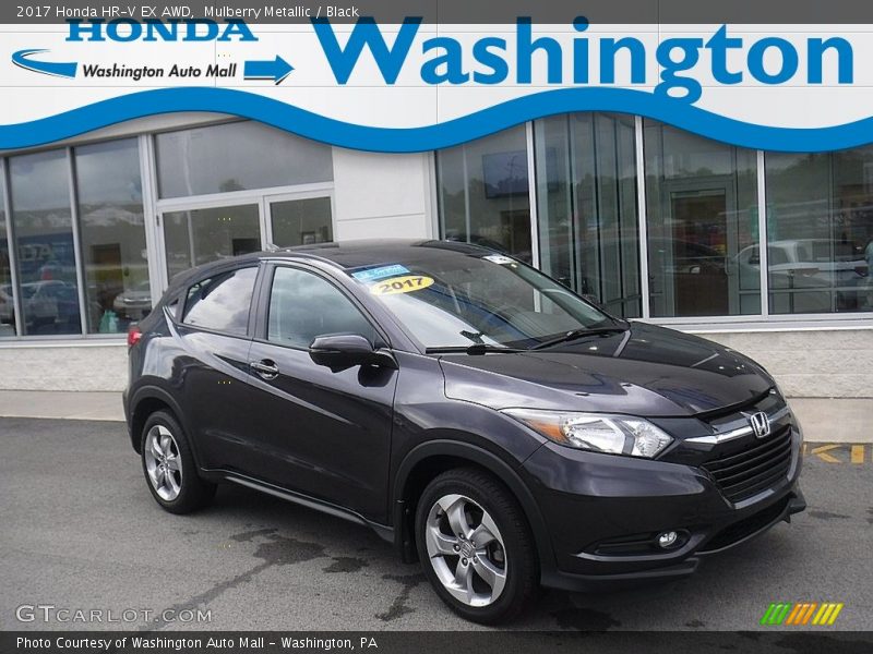 Mulberry Metallic / Black 2017 Honda HR-V EX AWD