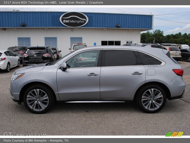 Lunar Silver Metallic / Graystone 2017 Acura MDX Technology SH-AWD