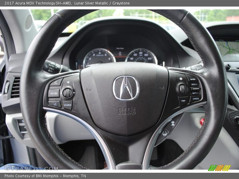 Lunar Silver Metallic / Graystone 2017 Acura MDX Technology SH-AWD