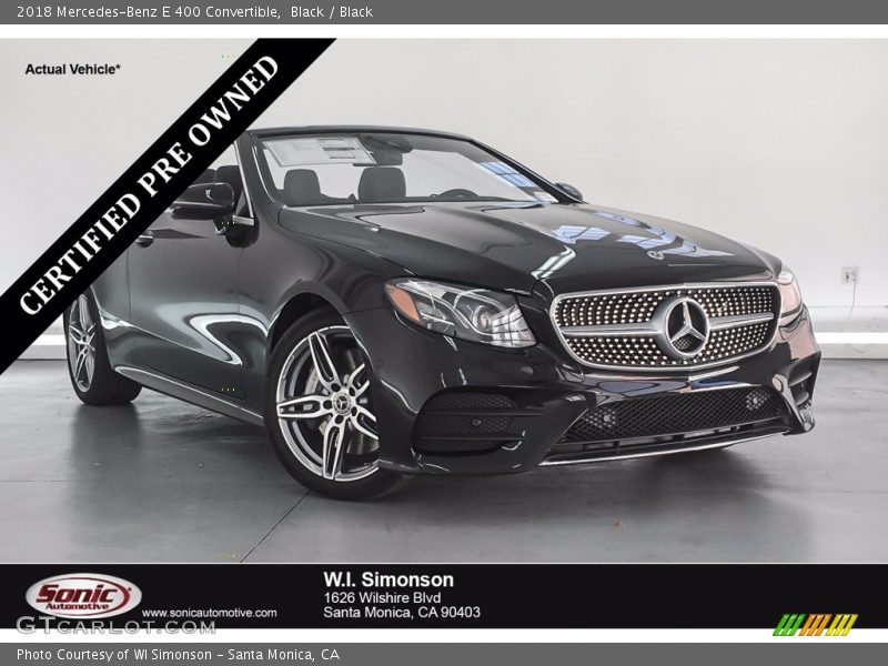 Black / Black 2018 Mercedes-Benz E 400 Convertible